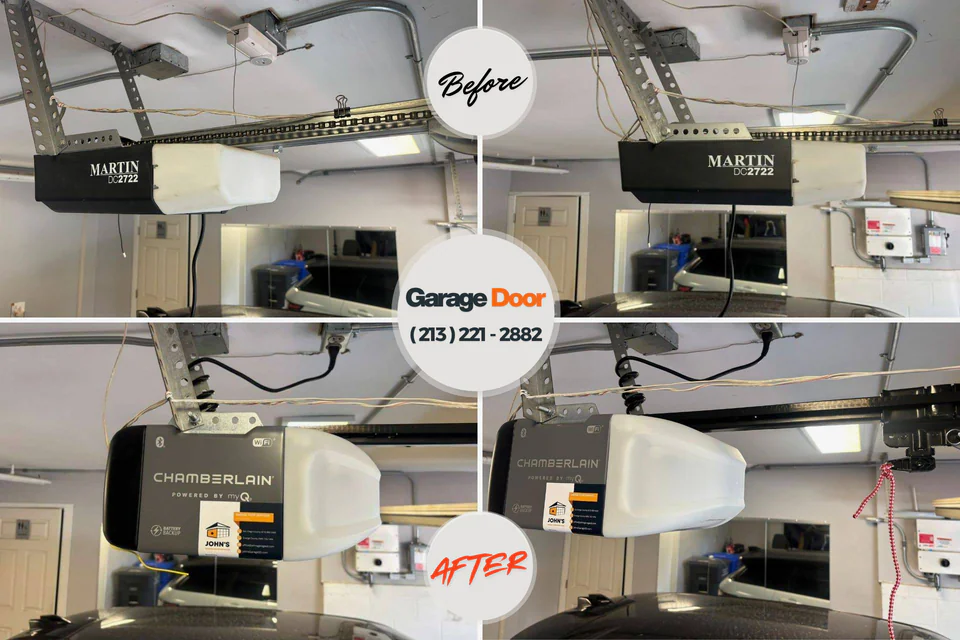 Before and after: garage door repair York, PA